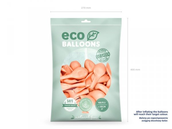 Balony Eco 30cm metalizowane, brzoskwinia (1 op. / 100 szt.)