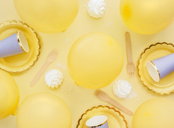Balony Eco 30cm pastelowe, żółty (1 op. / 100 szt.)