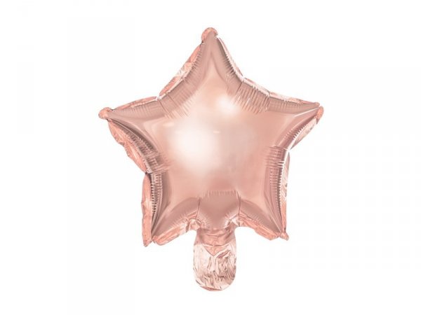 Balony foliowe Gwiazdka, 25 cm, różowe złoto (1 op. / 25 szt.)