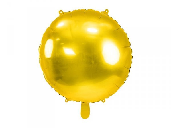 Balon foliowy okrągły Pastylka, 59 cm, złoty