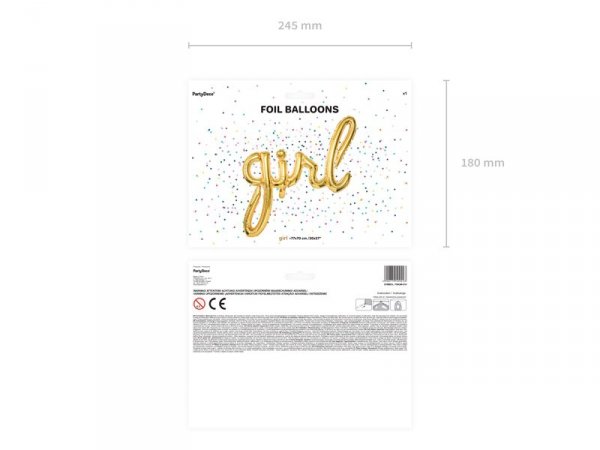 Balon foliowy Girl, złoty, 77x70cm