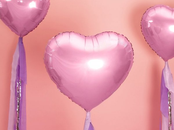 Balon foliowy Serce, 45cm, jasny róż