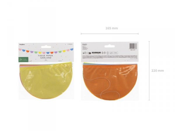 Girlanda bibułowa, mix, 3m (1 karton / 50 szt.)