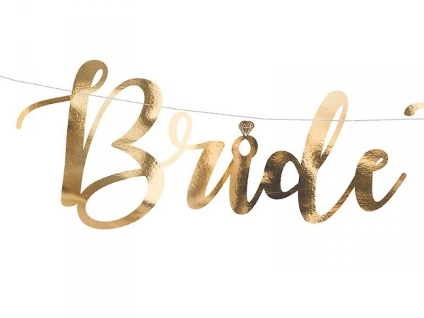 Baner Bride to be, złoty, 80x19cm