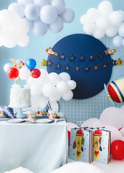 Balonowy topper na tort Samolot, mix, 29 cm