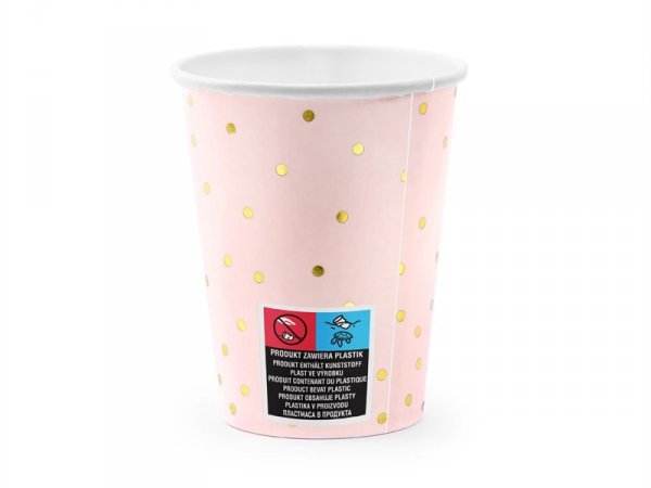 Kubeczki Kropki, jasny róż, 260 ml (1 op. / 6 szt.)