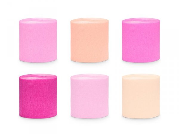 Krepa 5cm/10m, zestaw 6 szt, mix (1 karton / 30 op.) (1 op. / 6 szt.)