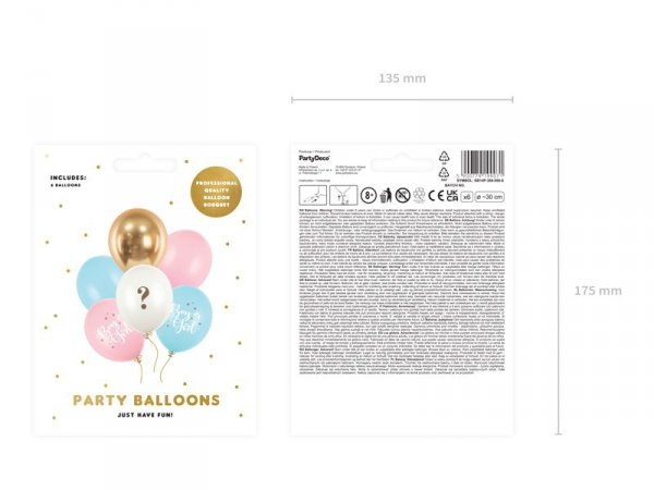 Balony 30cm, Boy or Girl, mix (1 op. / 6 szt.)