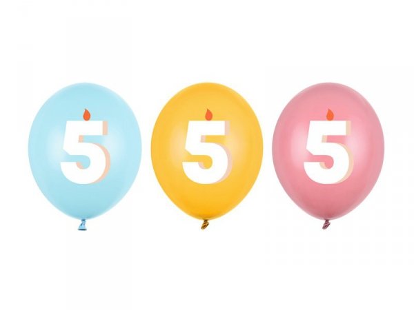 Balony 30 cm, 5, mix (1 op. / 50 szt.)