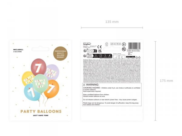 Balony 30 cm, 7, mix (1 op. / 6 szt.)