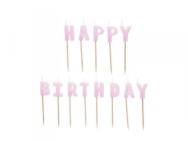 Świeczki urodzinowe Happy Birthday, 2,5 cm, fioletowy (1 karton / 24 op.) (1 op. / 13 szt.)