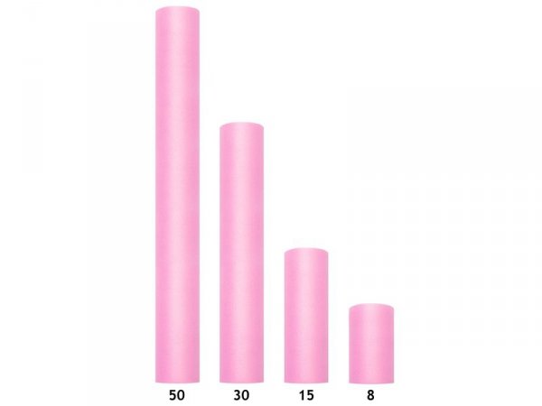 Tiul gładki, j. różowy, 0,3 x 9m