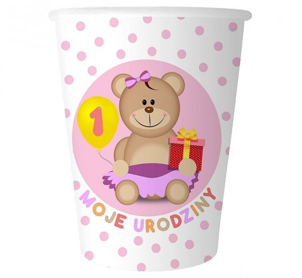 Kubeczki Happy B'day!, granatowy, 220ml (1 karton / 25 op.) (1 op. / 6 szt.)