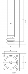 Nóżka meblowa kwadratowa D-737-3 100mm Satyna