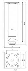 Nóżka meblowa okrągła D-737 100mm Inox