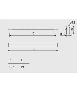 Uchwyt Gamet RE81 192mm Aluminium