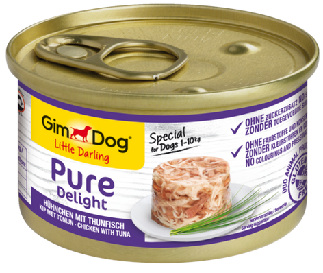 GimDog Pure Deli puszka dla psa z kurczakiem i  tuńczykiem 85g