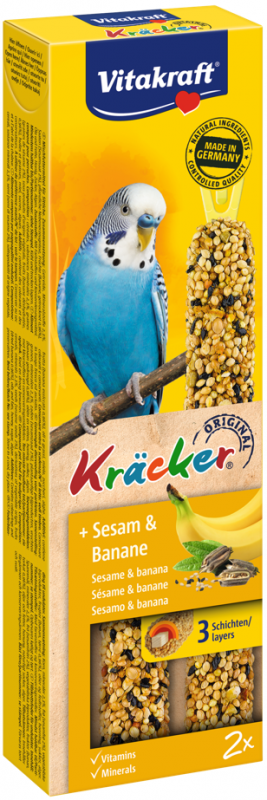 Vitakraft Kracker dla papugi falistej z sezamem i bananem 2 sztuki