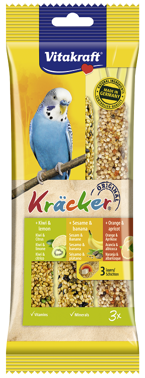 Vitakraft Kracker dla papugi falistej z kiwi, sezamem i pomarańczą 3szt