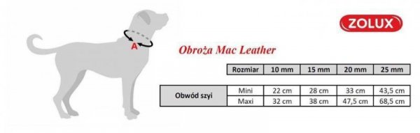 Zolux Obroża Mac Leather 10mm czarna