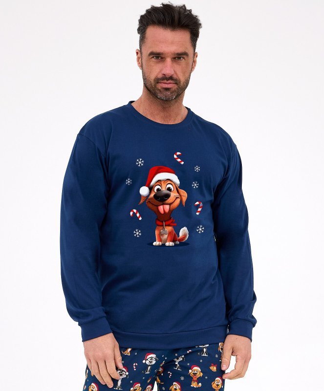 Piżama Cornette 115/294 Dog dł/r Christmas S-2XL męska