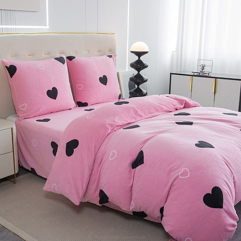 Komplet pościeli Cotton World Polarowa/Welur Kolorowy Wzór SHY 160x200