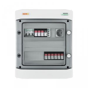 Rozdzielnica przyłączeniowa DC+ AC z ogranicznikiem przepięć Phoenix 1000V typu 1+2, 2 x łańcuch PV, 2 x MPPT // ogr. AC Phoenix typ 1+2, wył. 40A 3-F, sygn. faz + Gniazdko