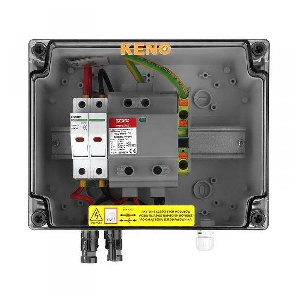 Rozdzielnica przyłączeniowa ALLVIEW z ogranicznikiem przepięć DC 12,5kA 1000V typu 1+2, 1x łańcuch PV, 1x MPPT 2x zab. przet.15A