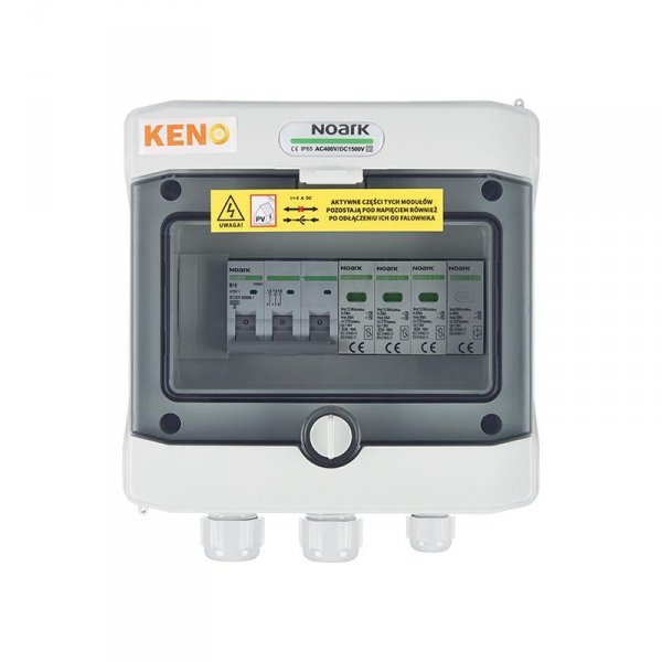 Rozdzielnica przyłączeniowa AC z ogranicznikiem przepieć typ 1+2, 10A 3-F