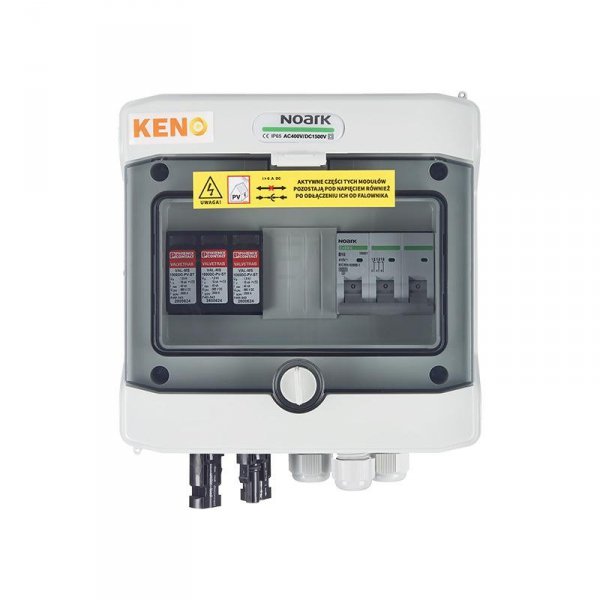 Rozdzielnica przyłączeniowa DC+AC z ogranicznikiem przepięć 1000V typu 2, 1x łańcuch PV, 1x MPPT // 10A 3-F