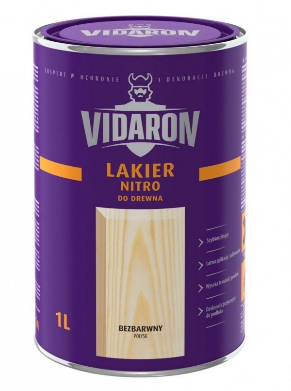  Lakier do drewna VIDARON Nitro połysk 0,75L