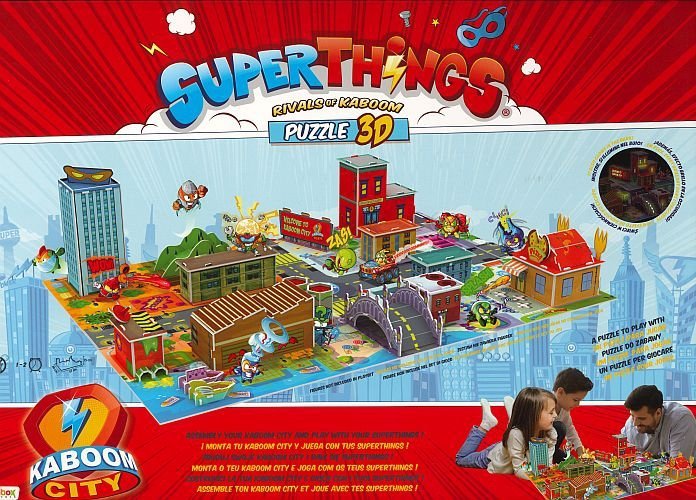 ColorBaby SuperThings Casco 3D Per Bambini Con Custodia In Peluche Di Neon Blast - Taglia 52-55 Cm