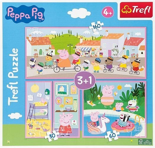 Peppa Pig. Puzzle 3 + 1. Wakacje Peppy