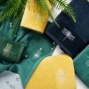Ręcznik LORI WAŻKA - 70x140 zielony ze złotym zdobieniem - PREMIUM 