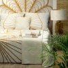 Narzuta dekoracyjna 220x240 Luna 3 biała złota liście miłorzębu welurowa Limited Collection Eurofirany