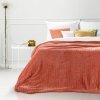 DESIGN 91 Koc CINDY 2 miękki i miły w dotyku z wytłaczanym wzorem w kosteczkę 150x200 cm Ceglany 