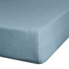 Prześcieradło jersey z gumką 160x200 cm z bawełny kolor niebieski 125 g/m2 Design 91