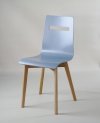 MIA W - krzesło drewniane szare, dębowa rama