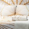 Narzuta dekoracyjna 220x240 Luna 3 biała złota liście miłorzębu welurowa Limited Collection Eurofirany