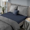 Prześcieradło jersey z gumką 140x200 cm z bawełny kolor granatowy 125 g/m2 Design 91 