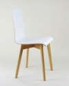 LUKA W - krzesło laminowane białe, bukowa rama