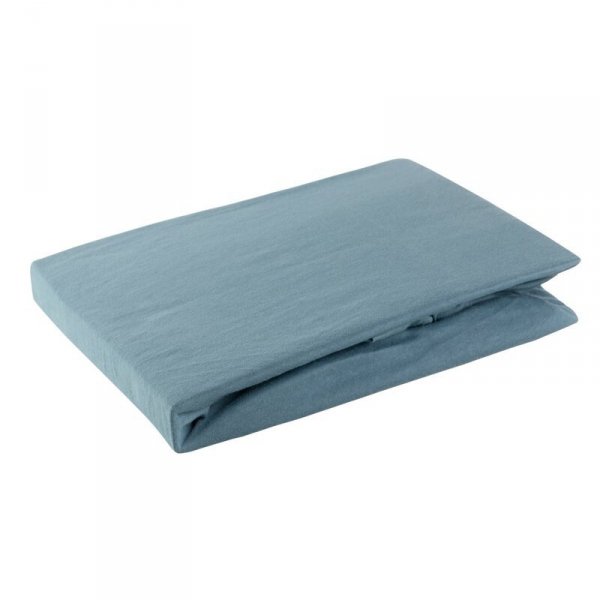 Prześcieradło jersey z gumką 120x200 cm z bawełny kolor niebieski 125 g/m2 Design 91