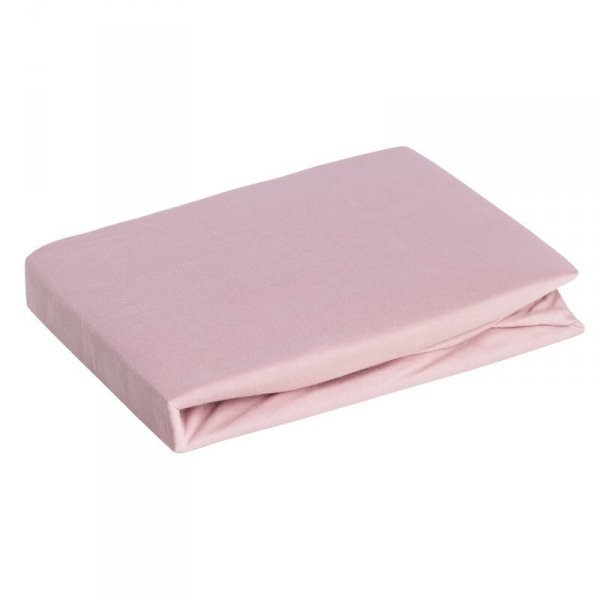 Prześcieradło jersey z gumką 140x200 cm z bawełny kolor pudrowy róż 125 g/m2 Design 91 