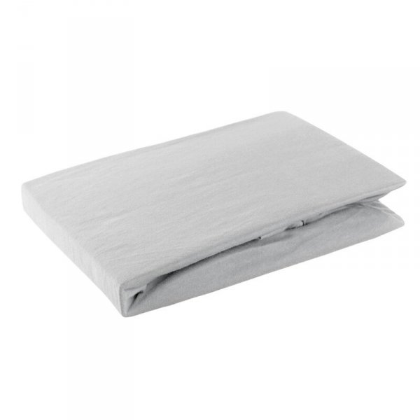 Prześcieradło jersey z gumką 180x200 cm z bawełny kolor srebrny 125 g/m2 Design 91 