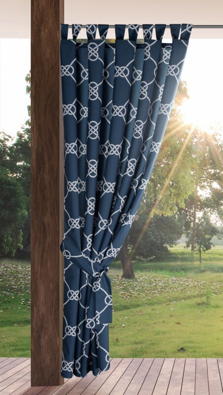 Zasłona zewnętrzna wodoodporna GARDEN 14 na szelkach 155 X 240cm granatowy sznur