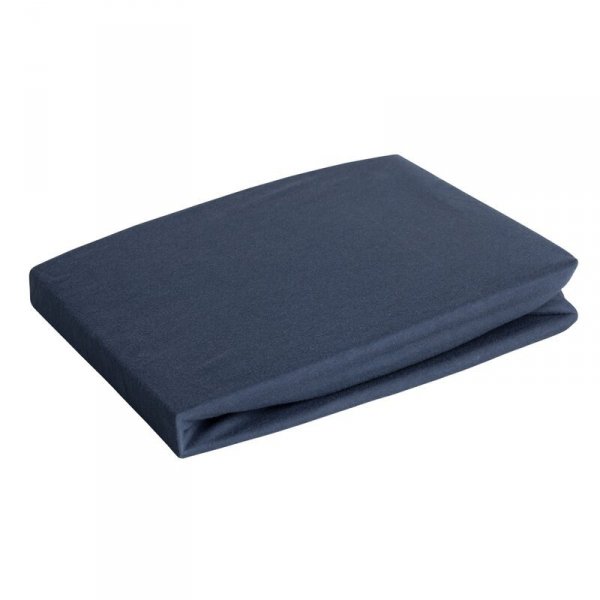 Prześcieradło jersey z gumką 180x200 cm z bawełny kolor granatowy 125 g/m2 Design 91 