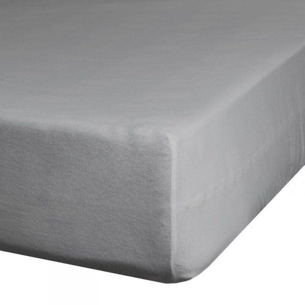 Prześcieradło gładkie z gumką 140x200 cm z satyny bawełnianej kolor stalowy 125 g/m2 NOVA 3 