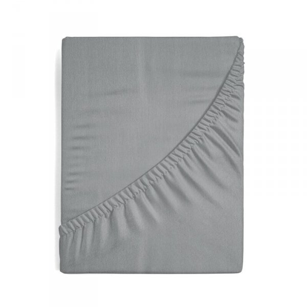Prześcieradło jersey z gumką 220x200 cm z bawełny kolor stalowy 125 g/m2 Design 91 