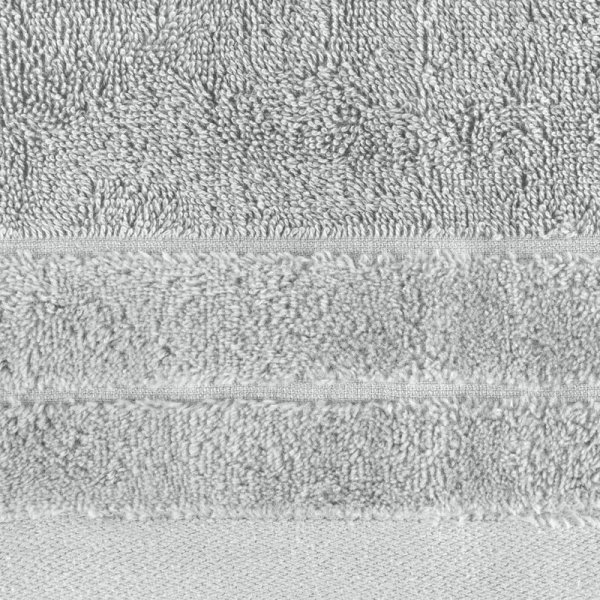 Komplet ręczników DAMLA z welurową bordiurą 30x50, 50x90, 70x140 stalowy