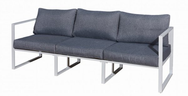 Biała sofa trzyosobowa 204cm aluminiowa na taras MOSTRARE